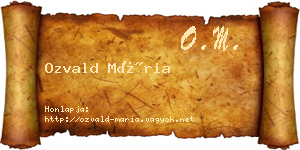 Ozvald Mária névjegykártya