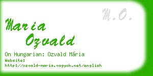 maria ozvald business card
